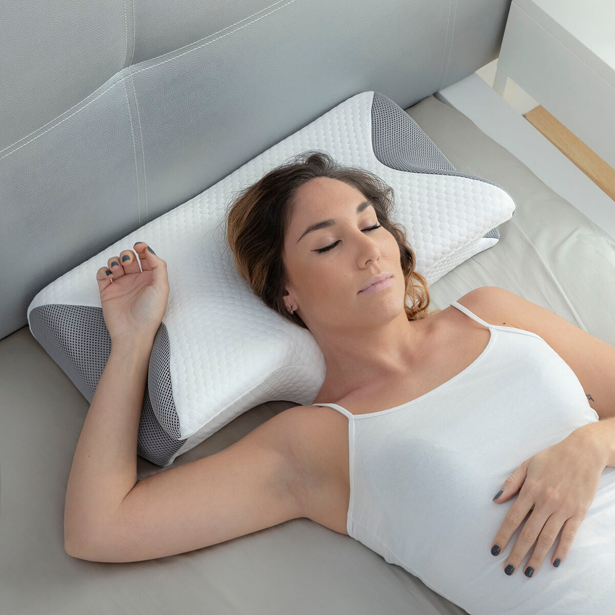 Coussin anti ronflement mémoire de forme en coton