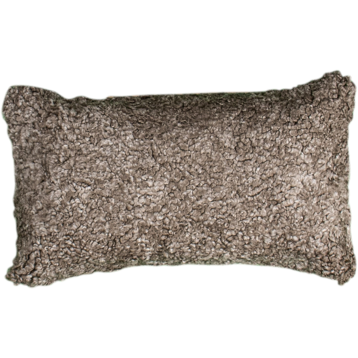 Coussin peau de mouton bouclée sahara, rectangulaire 30x50 cm vu de face