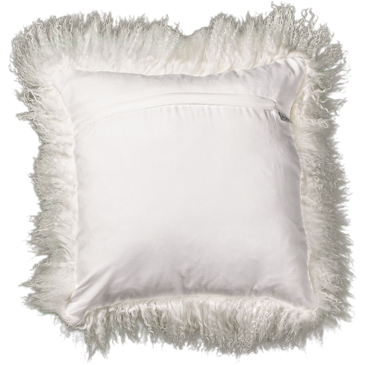 Dos du coussin carré 45x45 cm en tissu doux assorti, avec fermeture éclair