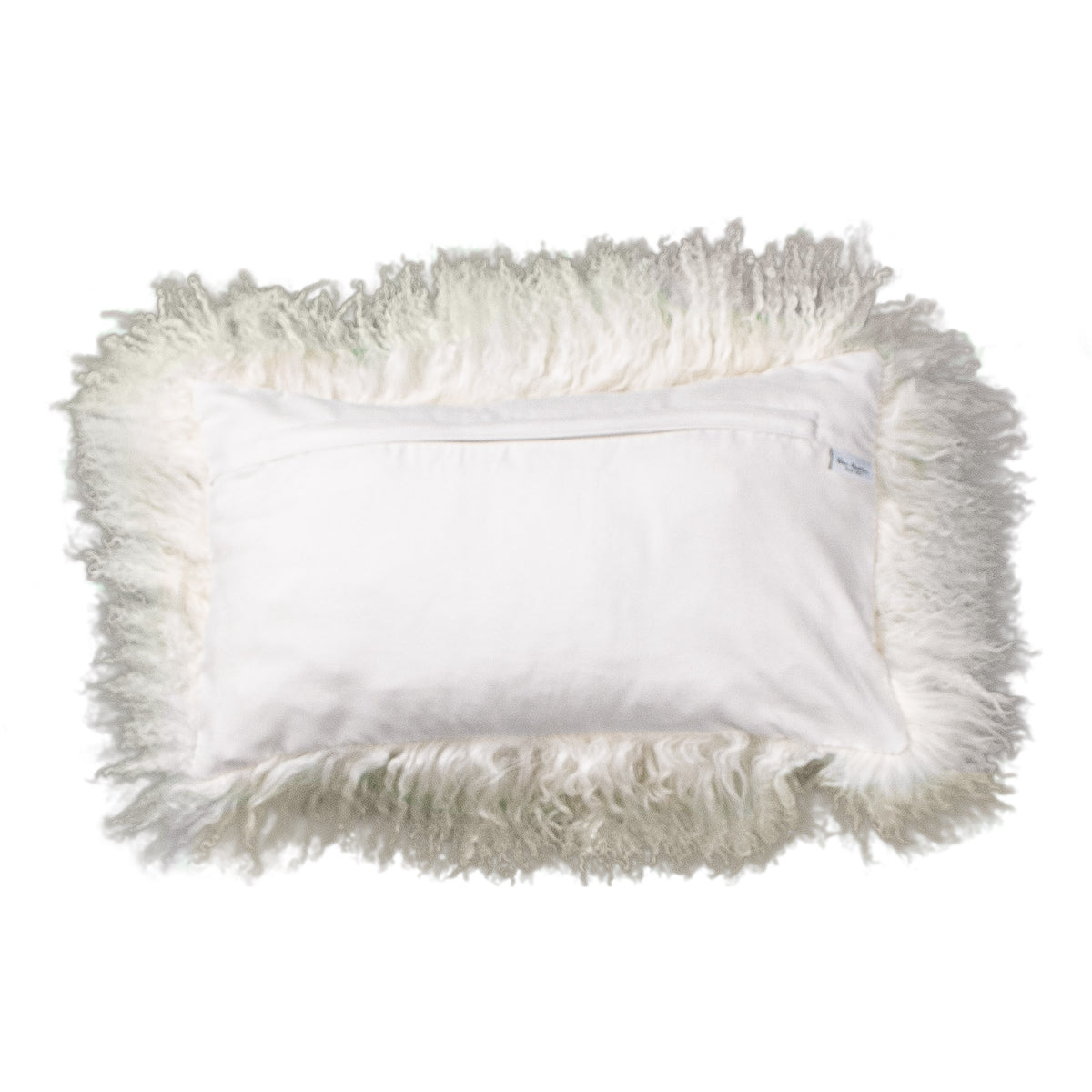 Dos du coussin rectangulaire 30x50 cm en tissu doux assorti, avec fermeture éclair