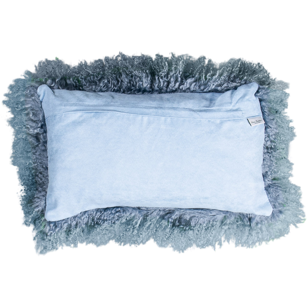 Dos du coussin rectangulaire 30x50 cm en tissu doux assorti, avec fermeture éclair