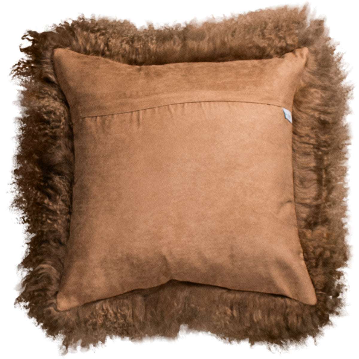 Dos du coussin carré 45x45 cm en tissu doux assorti, avec fermeture éclair