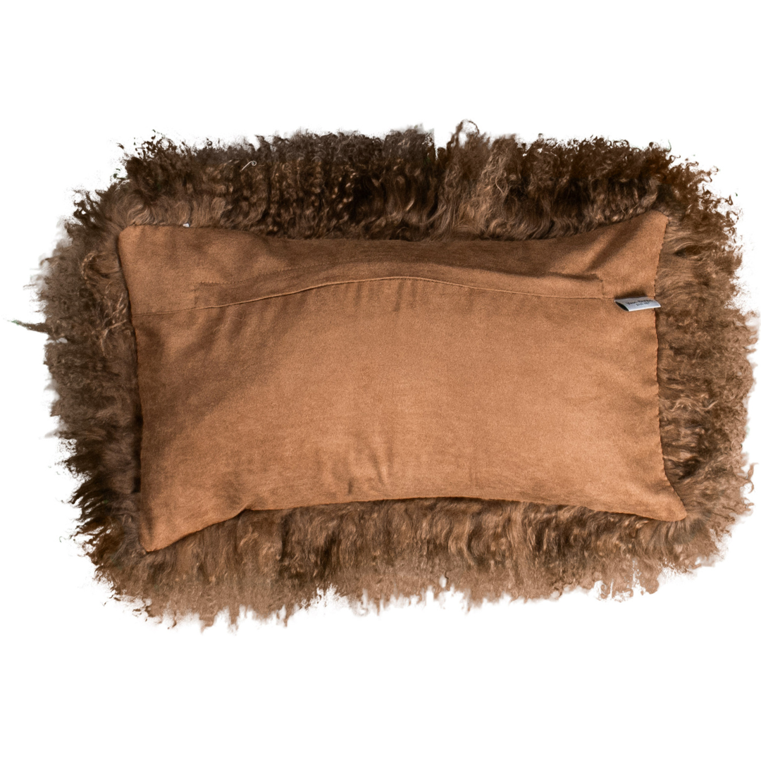 Dos du coussin rectangulaire 30x50 cm en tissu doux assorti, avec fermeture éclair