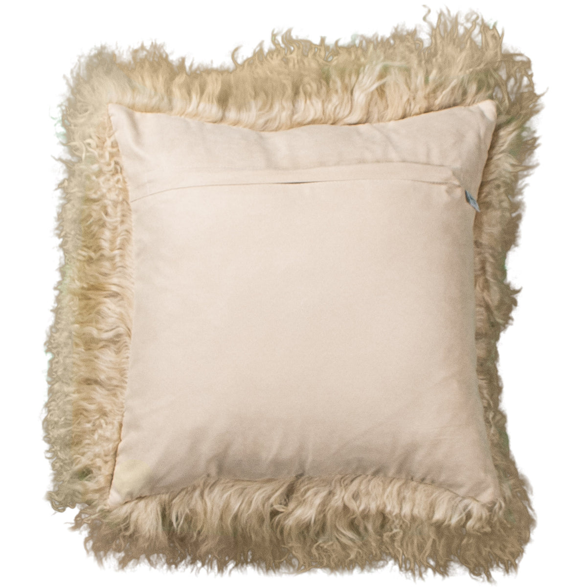 Dos du coussin carré 45x45 cm en tissu doux assorti, avec fermeture éclair