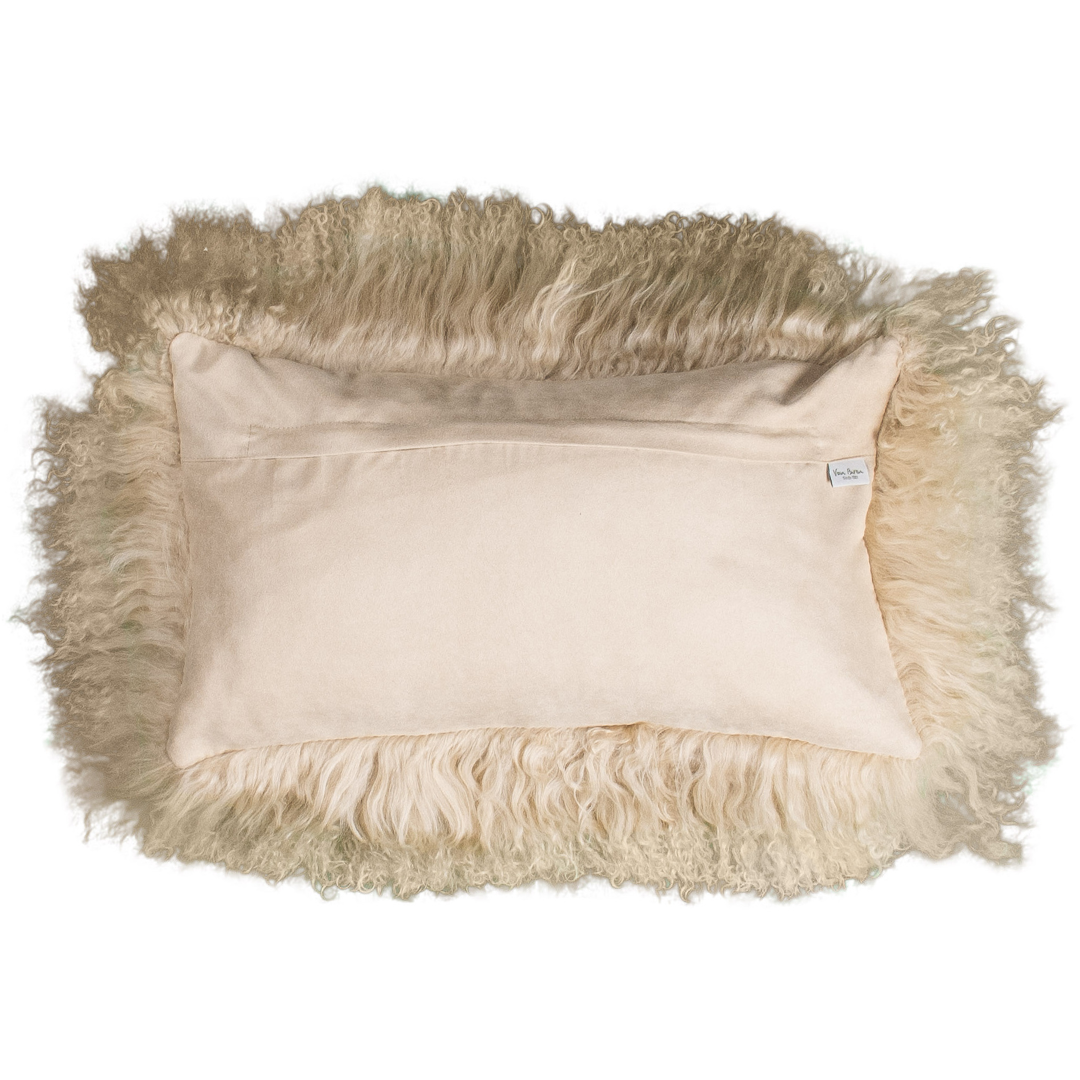 Dos du coussin rectangulaire 30x50 cm en tissu doux assorti, avec fermeture éclair