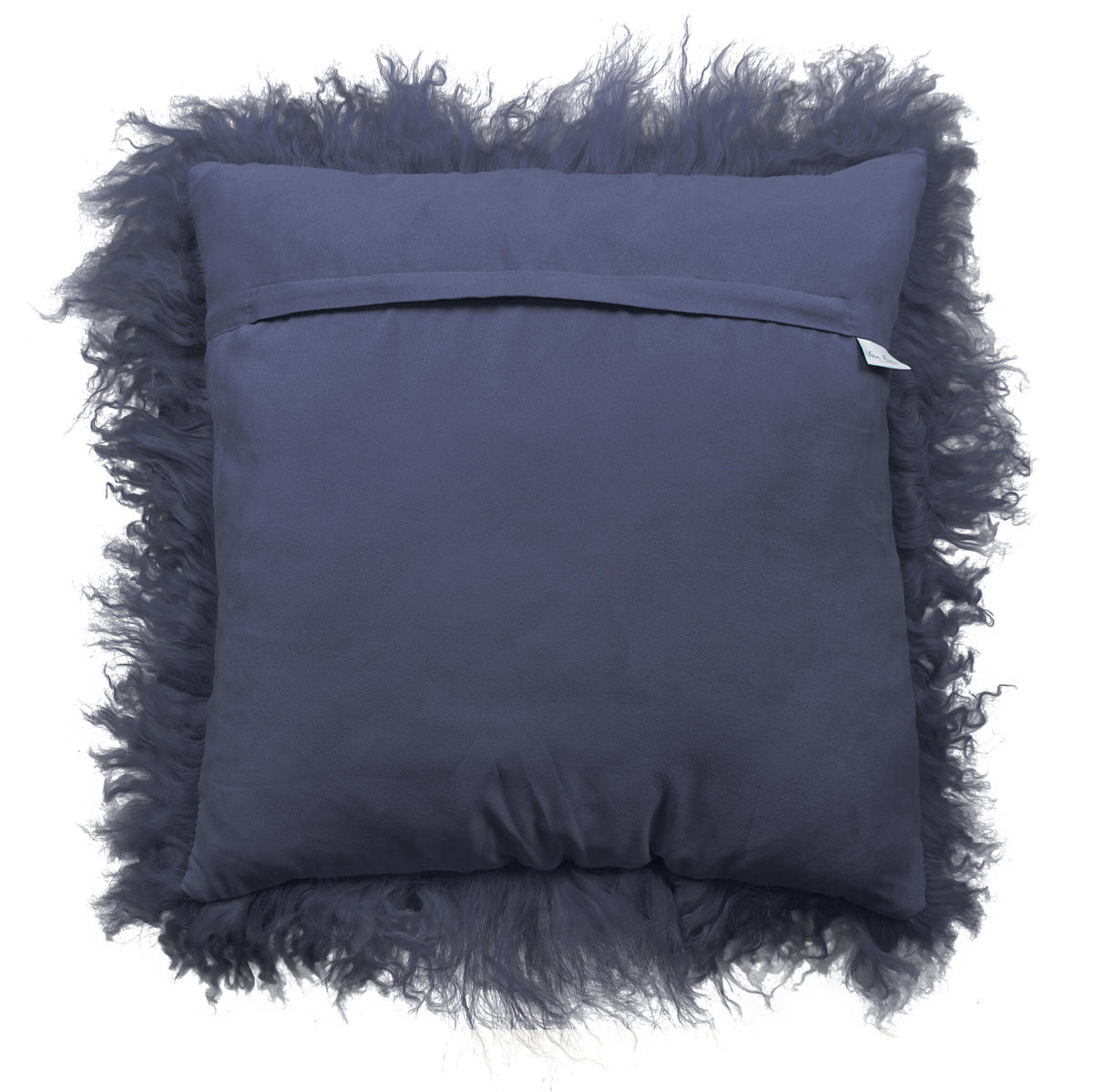 Dos du coussin carré 45x45 cm en tissu doux assorti, avec fermeture éclair