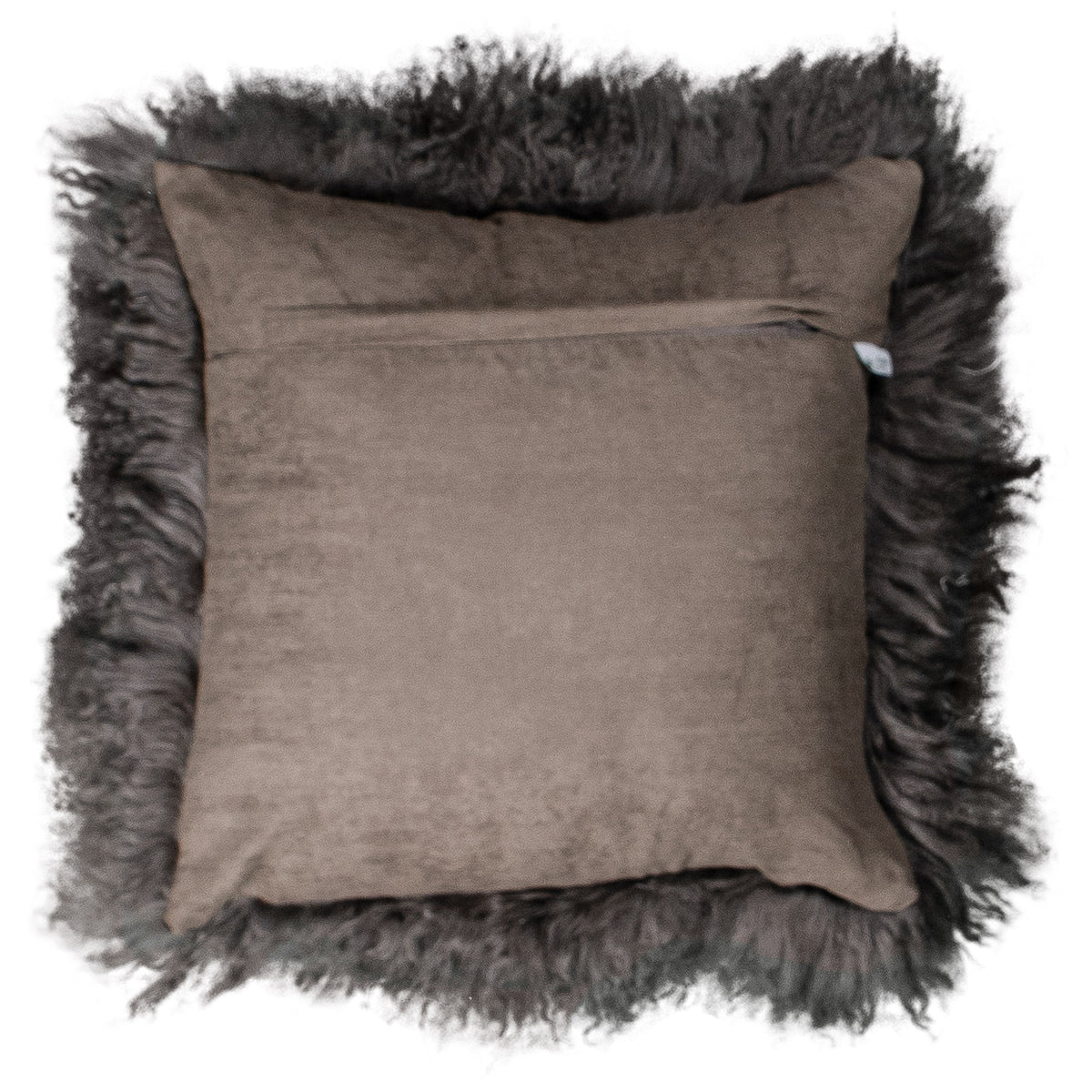 Dos du coussin carré 45x45 cm en tissu doux assorti, avec fermeture éclair