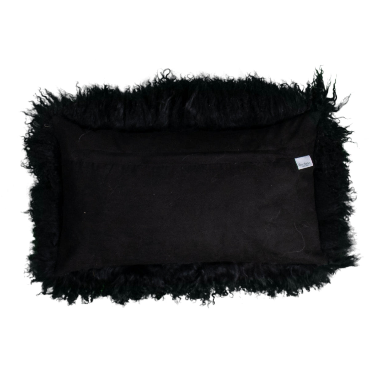 Dos du coussin rectangulaire 30x50 cm en tissu doux assorti, avec fermeture éclair