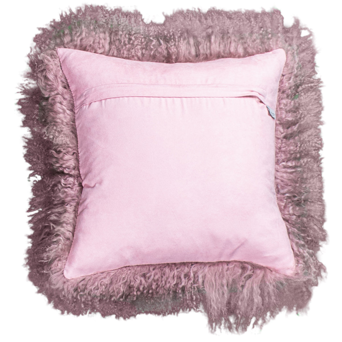 Dos du coussin carré 45x45 cm en tissu doux assorti, avec fermeture éclair