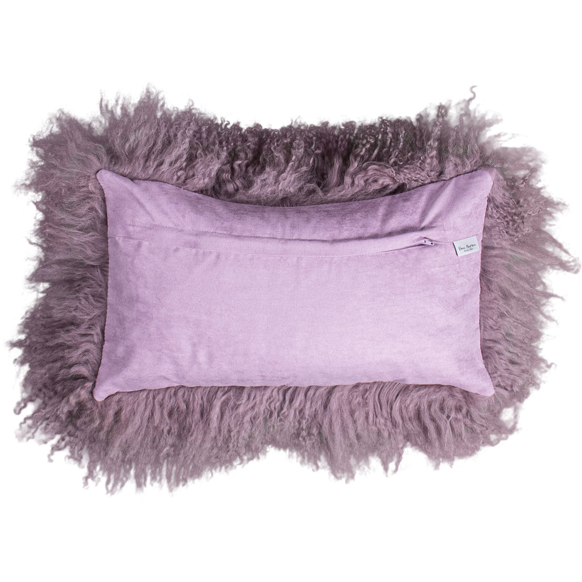 Dos de la housse rectangulaire 30x50 cm en tissu doux assorti, avec fermeture éclair