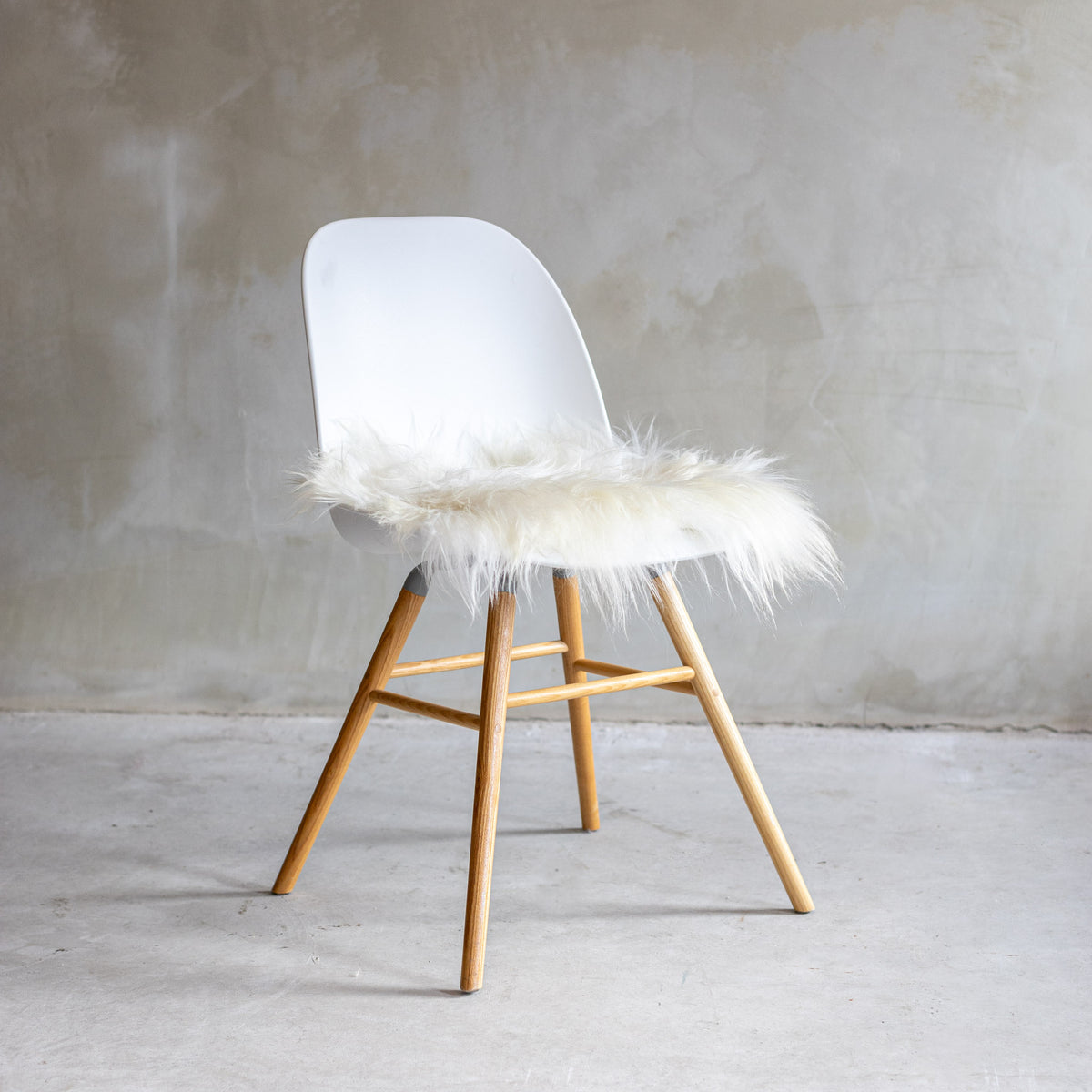 Coussin de chaise peau de mouton islandaise blanc