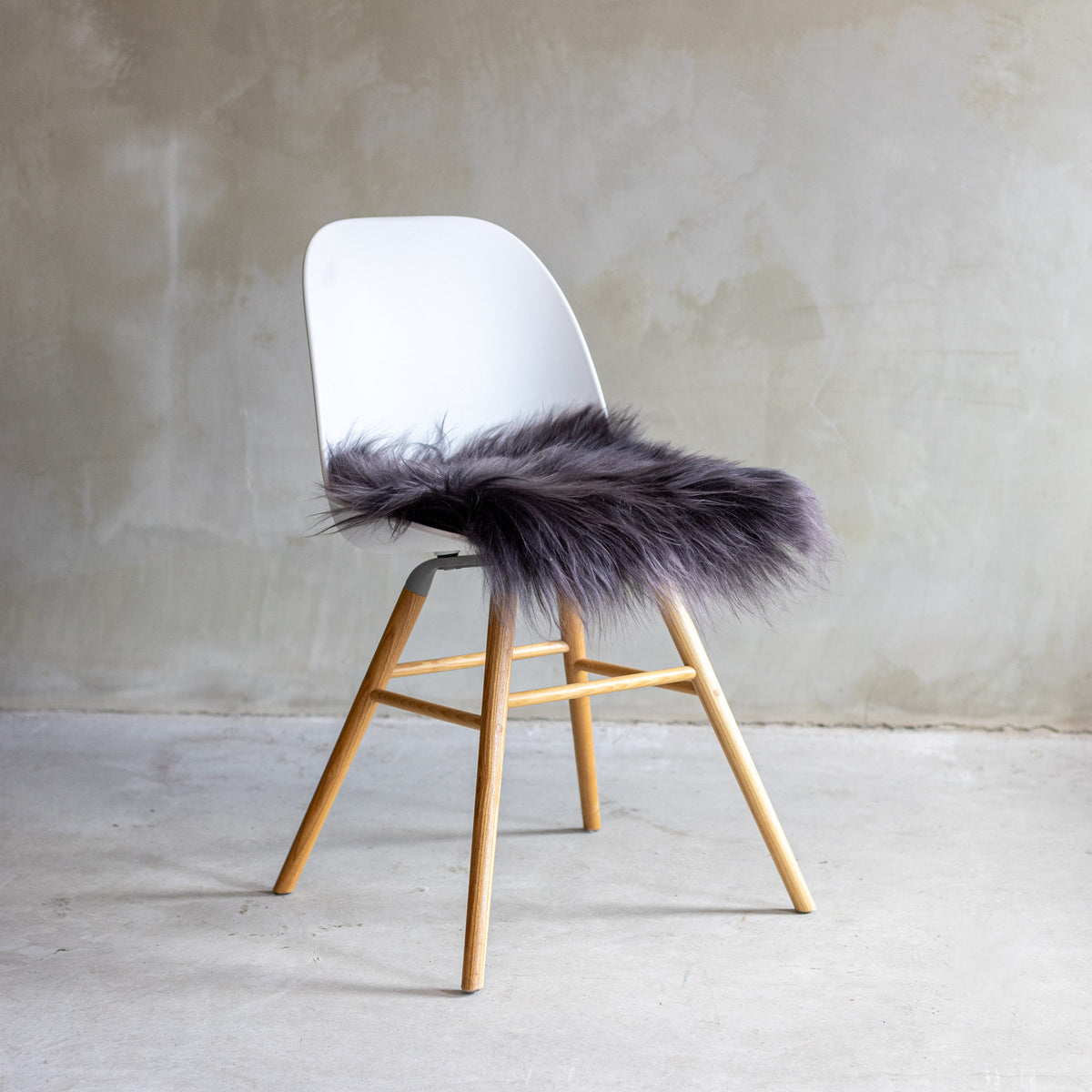 Coussin de chaise peau de mouton islandaise gris