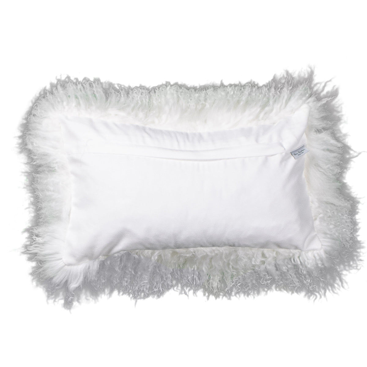 Dos du coussin rectangulaire 30x50 cm en tissu doux assorti, avec fermeture éclair