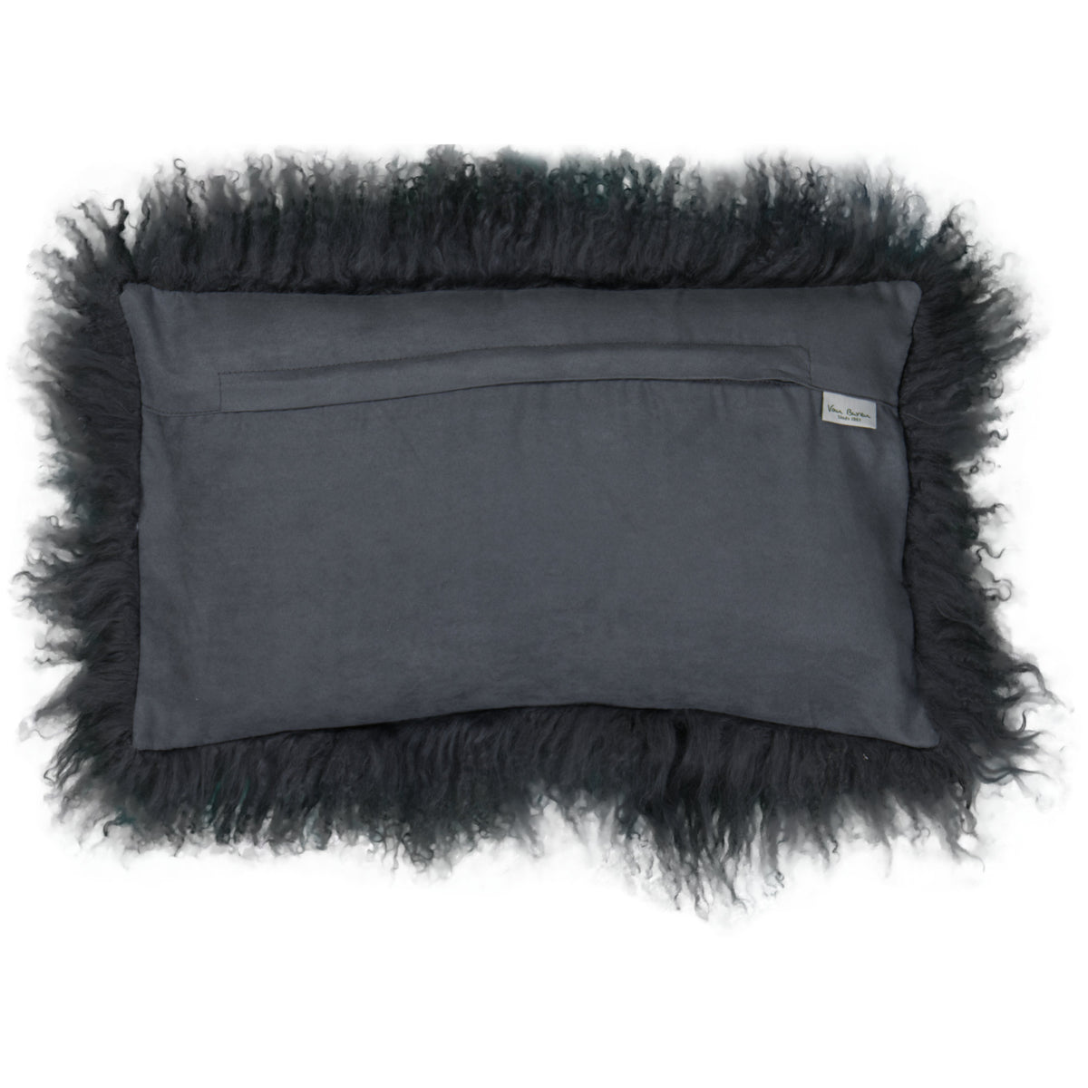 Dos du coussin rectangulaire 30x50 cm en tissu doux assorti, avec fermeture éclair