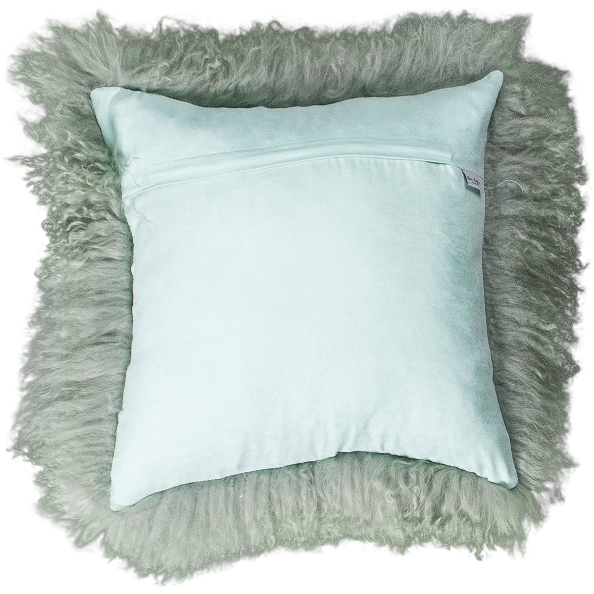 Dos du coussin carré 45x45 cm en tissu doux assorti, avec fermeture éclair