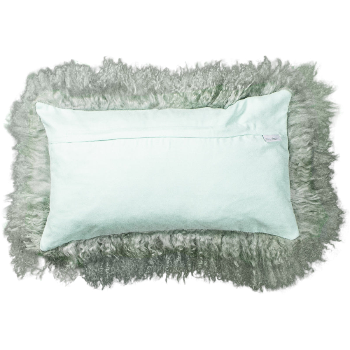 Dos du coussin rectangulaire 30x50 cm en tissu doux assorti, avec fermeture éclair