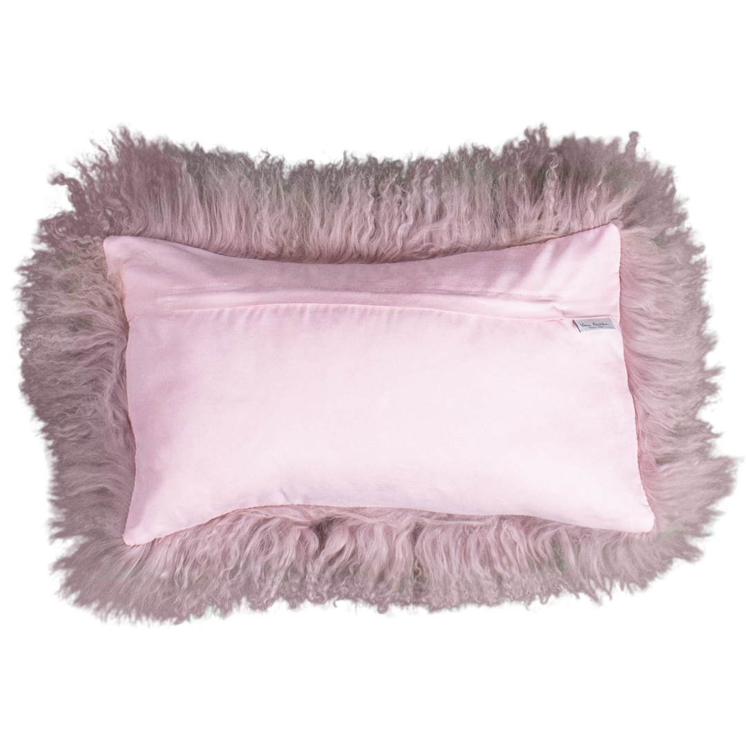 Dos du coussin rectangulaire 30x50 cm en tissu doux assorti, avec fermeture éclair