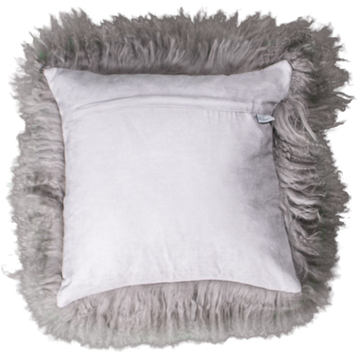 Dos du coussin carré 45x45 cm en tissu doux assorti, avec fermeture éclair
