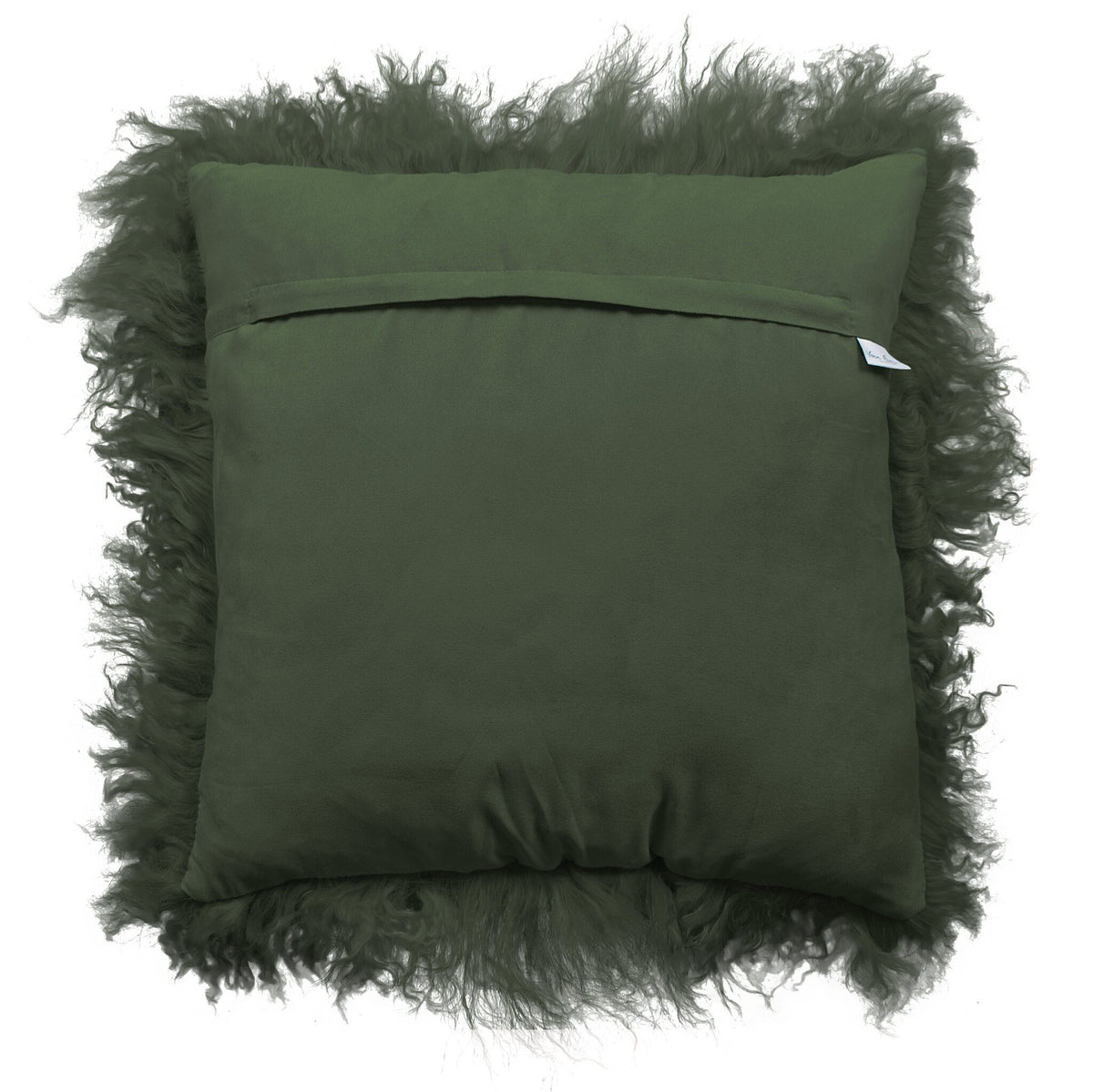 Dos du coussin carré 45x45 cm en tissu doux assorti, avec fermeture éclair