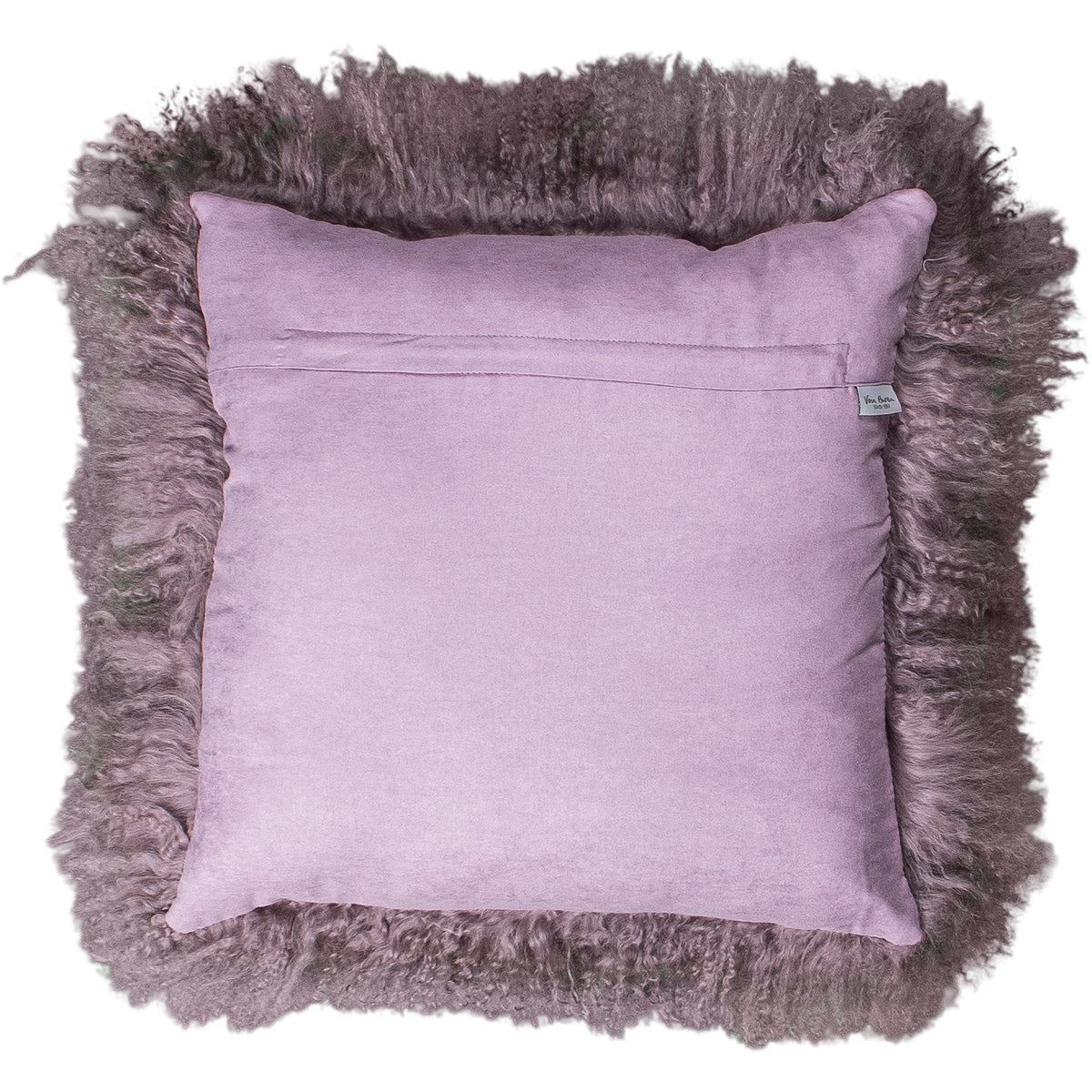 Dos du coussin carré 45x45 cm en tissu doux assorti, avec fermeture éclair