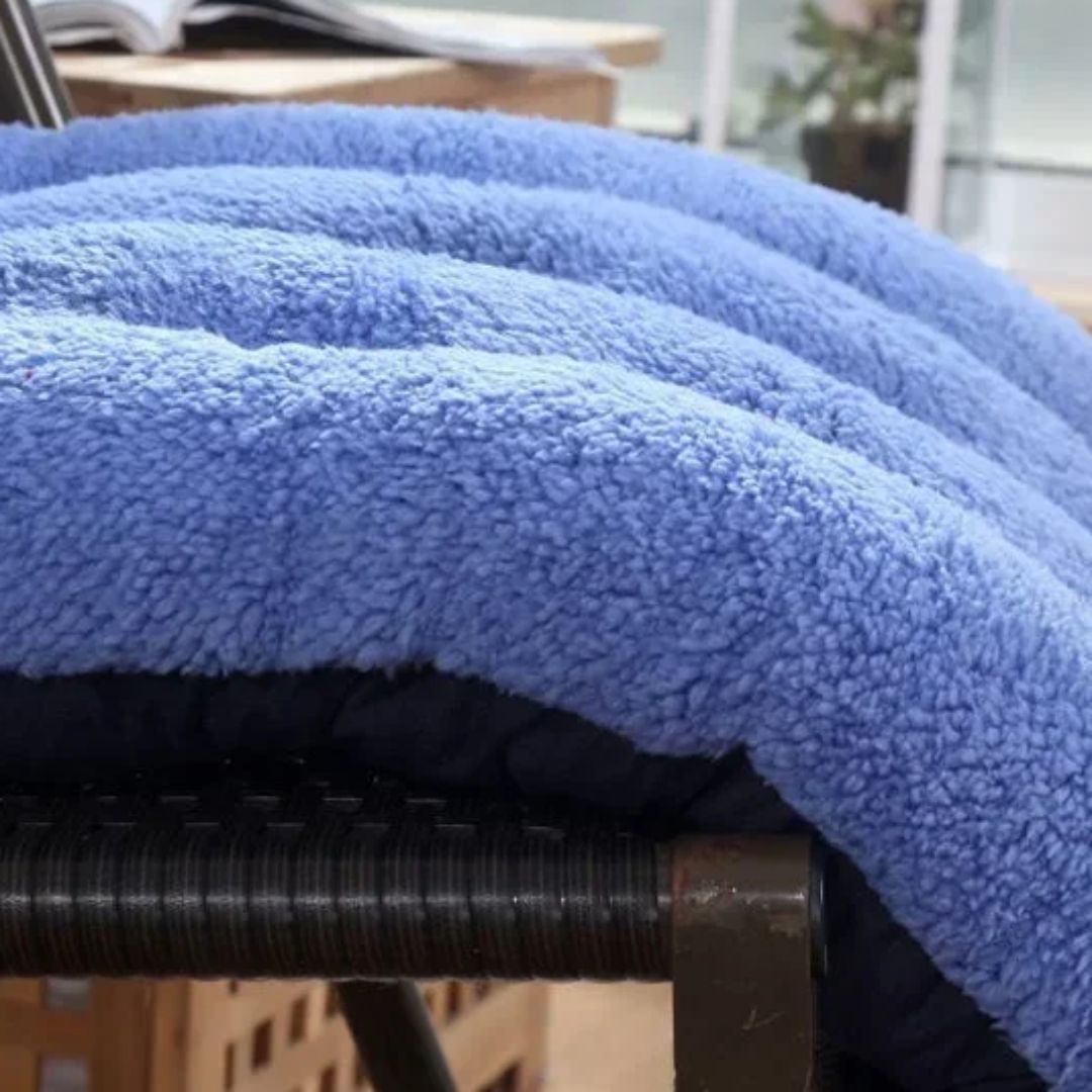 Coussin bain de soleil bleu style éponge