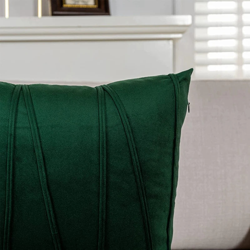 Coussin velours vert de forme carrée