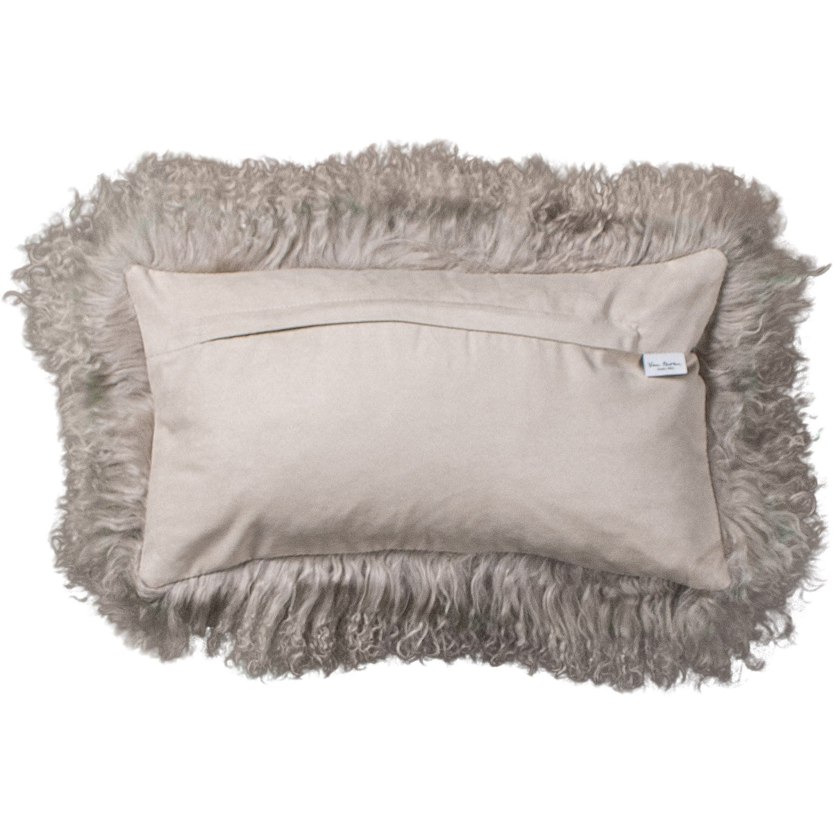 Dos de la housse rectangulaire 30x50 cm en tissu doux assorti, avec fermeture éclair