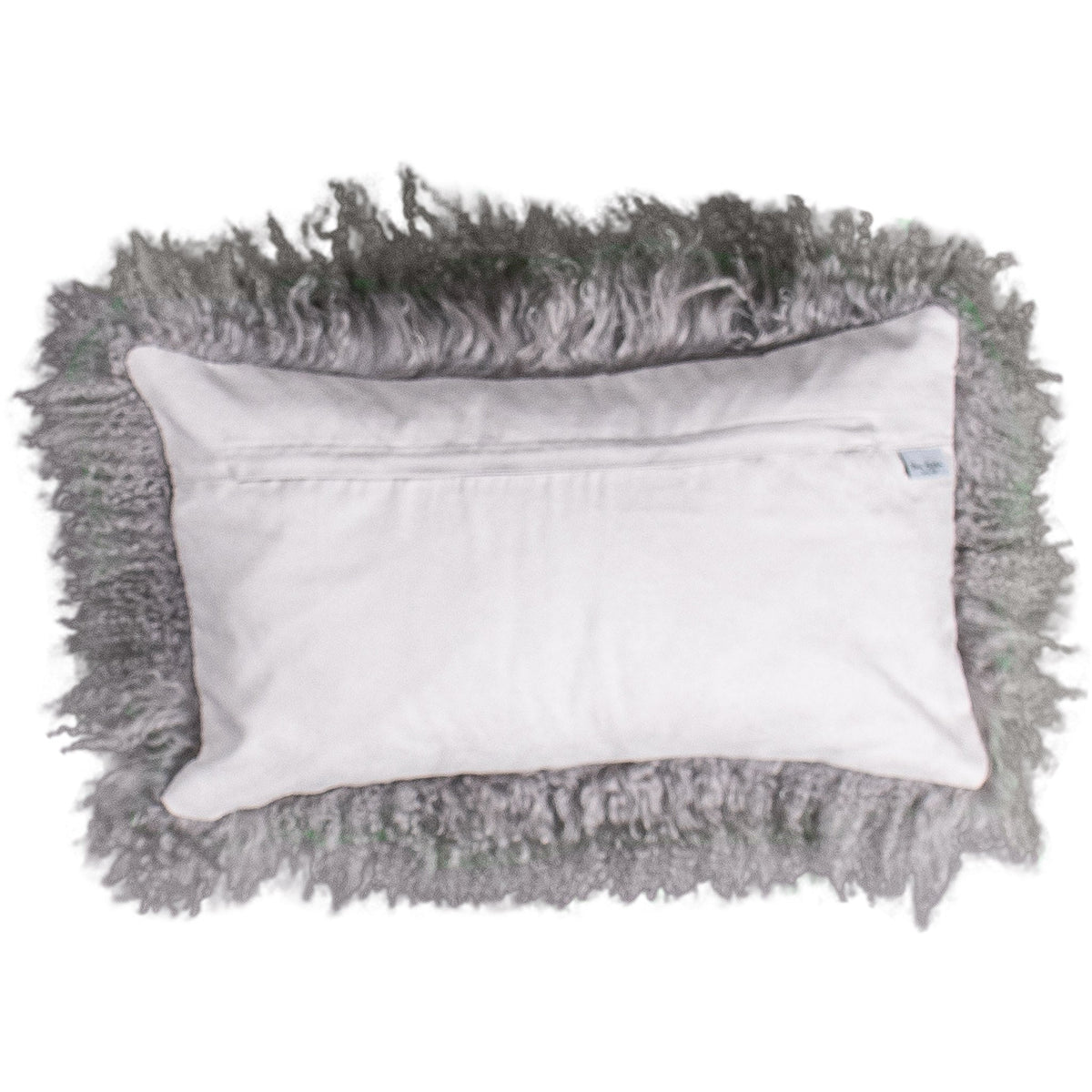 Dos de la housse rectangulaire 30x50 cm en tissu doux assorti, avec fermeture éclair