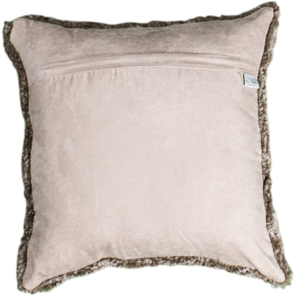 Dos de la housse 45x45 cm en tissu doux uni avec fermeture éclair