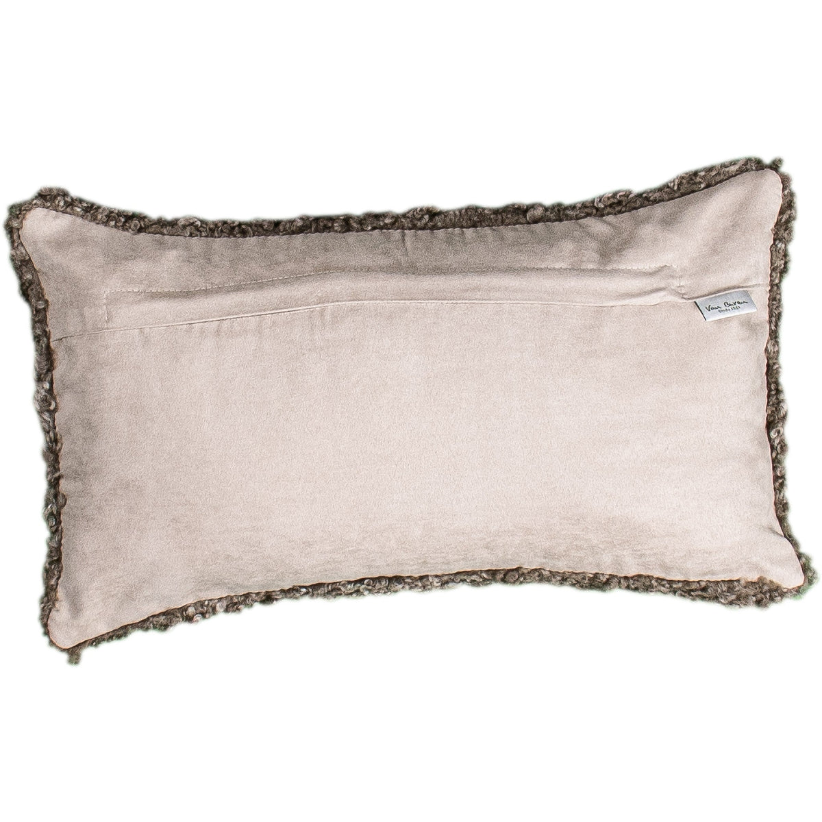 Dos de la housse 30x50 cm en tissu doux uni avec fermeture éclair