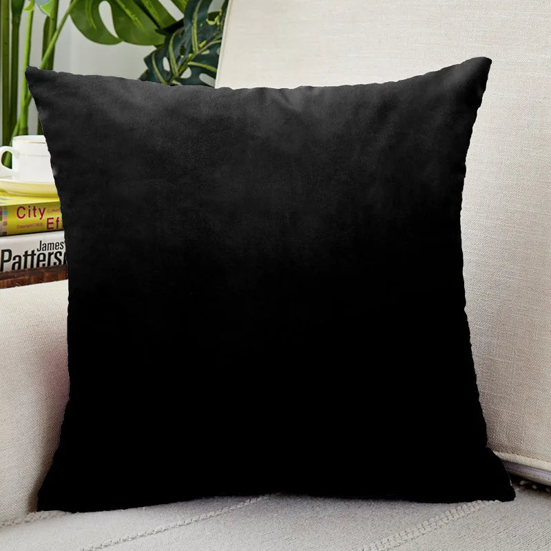 Lot de deux housse de coussins velours noir confortables